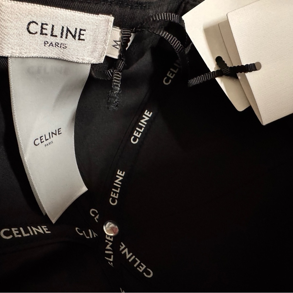 New Celine Baseball Cap with CELINE embroidery in cotton gabardine - Picture 5 of 10